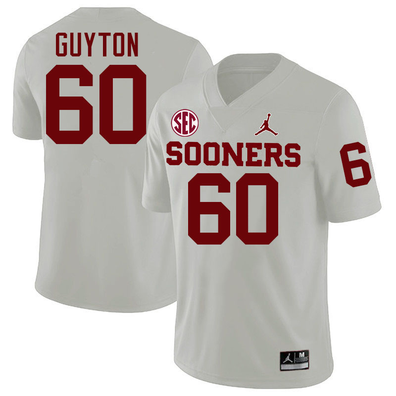 Oklahoma Sooners #60 Tyler Guyton College Football Jerseys,Uniforms-White